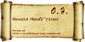 Osvald Honóriusz névjegykártya